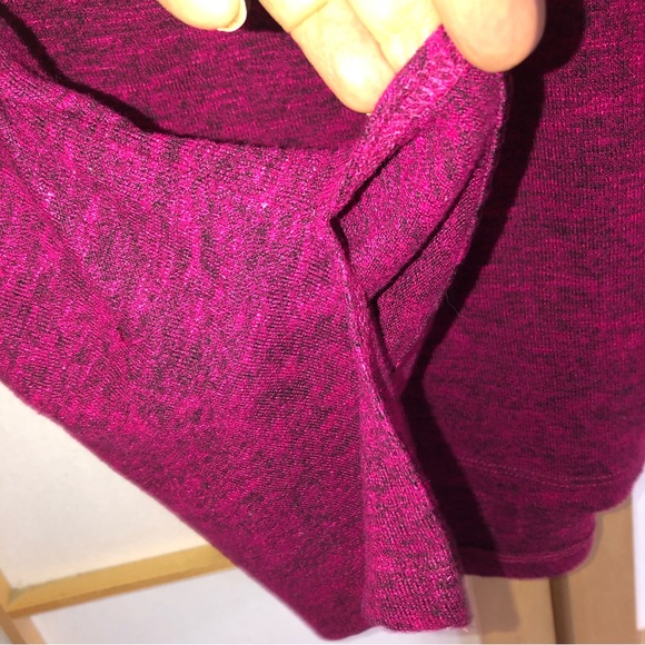 Liz Lange)Maternity Knit Heather Purple Cotton Knit Ruched Top Medium - Picture 5 of 8